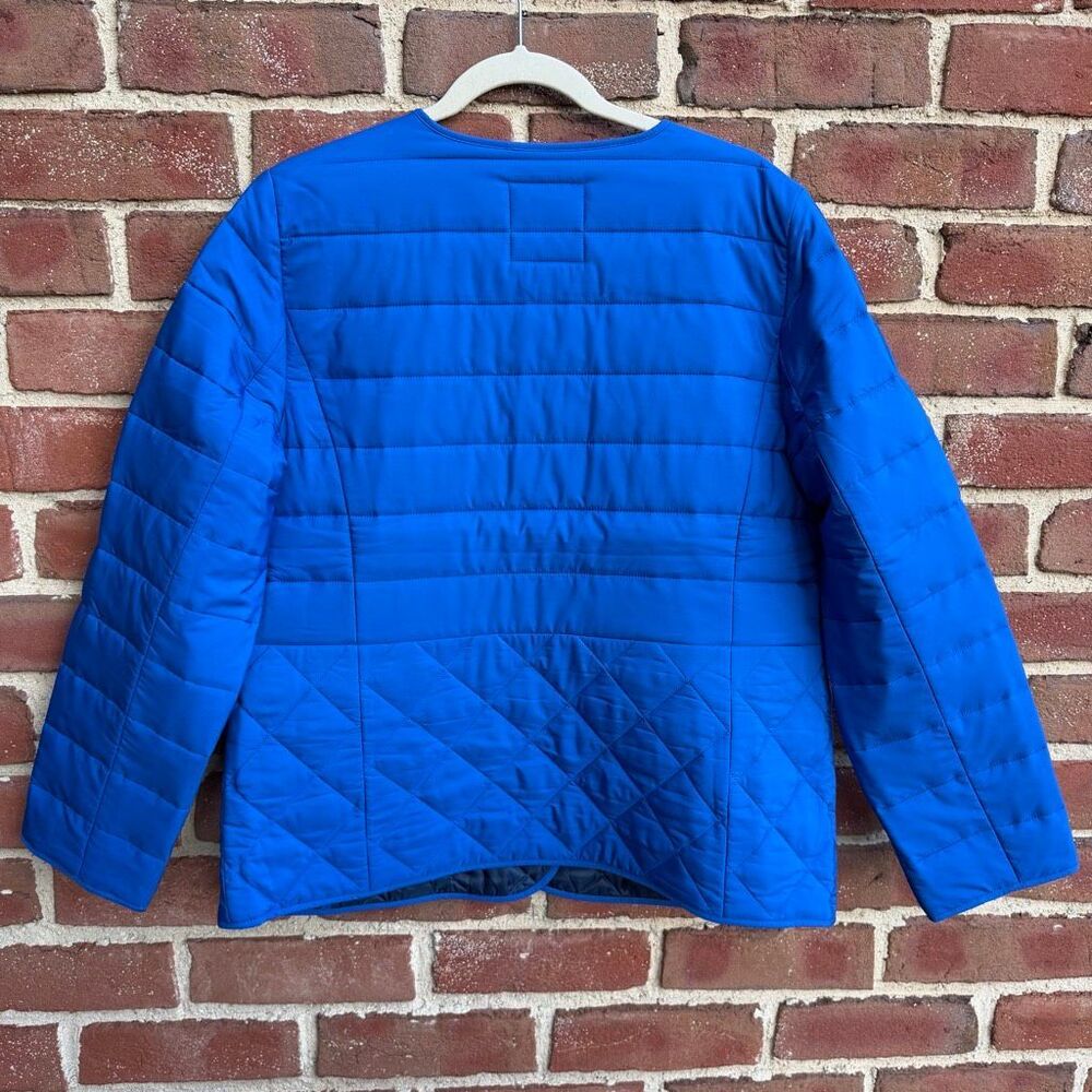 Talbots Women's Collarless Button Front Lined Quilted Jacket Blue Large NEW - Picture 5 of 10